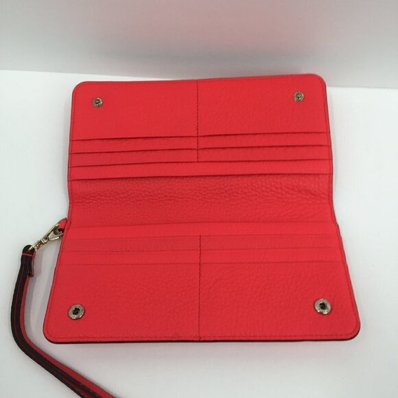 Kate Spade Erin Grey Street Geranium pink wallet wristlet leather clutch new - Picture 5 of 7